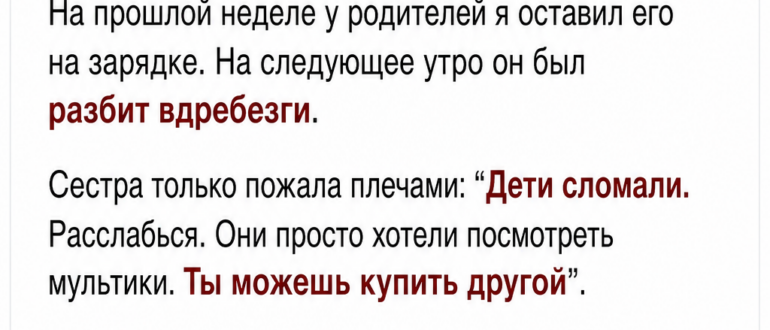 Сестра смеялась, когда ее дети разбили мой рабочий iPad